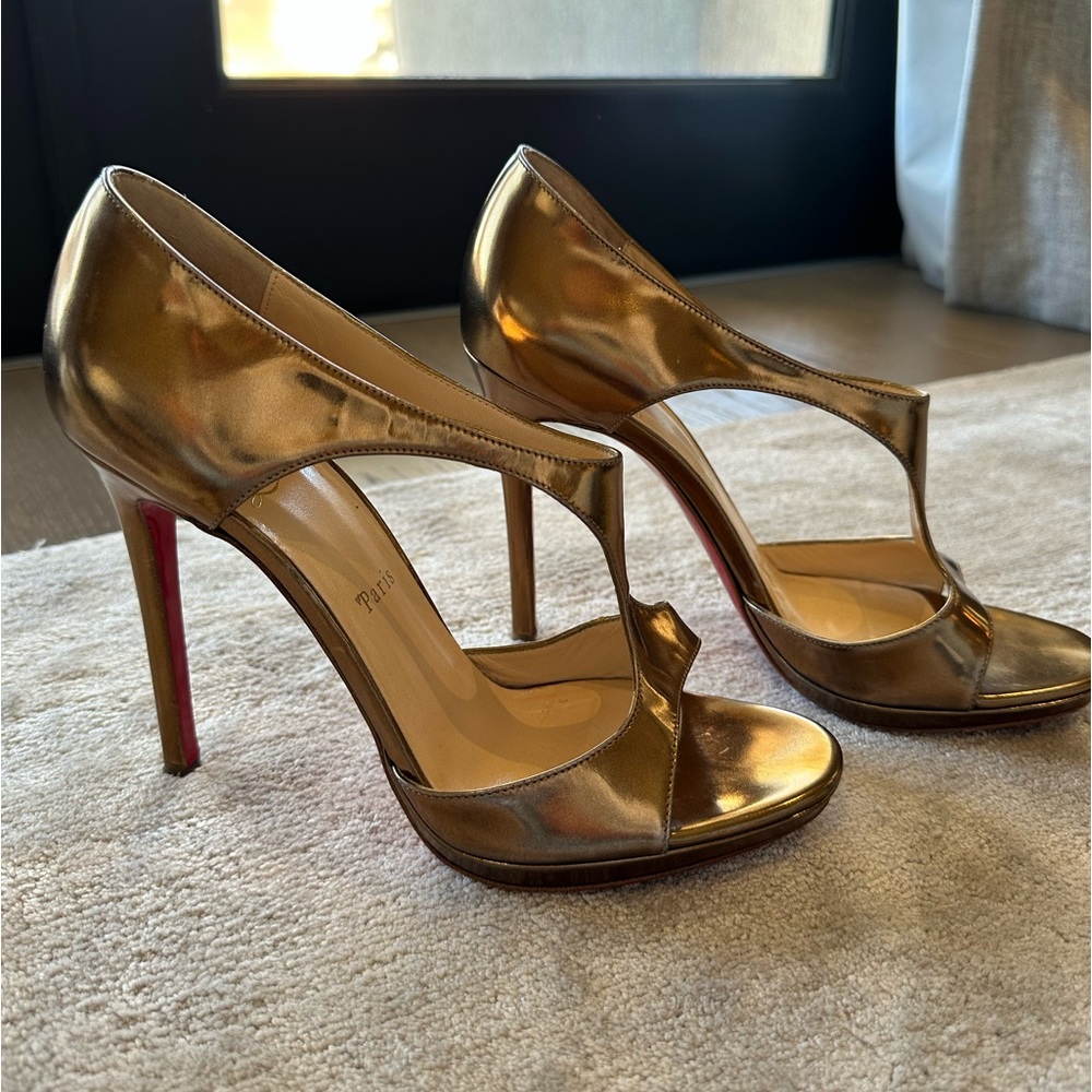 Gold Christian Louboutin Heels